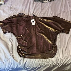 Daytrip Shimmering Bronze Short Sleeve Top